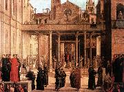 BASTIANI, Lazzaro The Relic of the Holy Cross is offered to the Scuola di S. Giovanni Evangelista oil painting